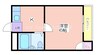 プラザアビコ 1Kの間取り