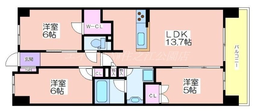 間取図 大阪ベイレジデンス　リブリーコート