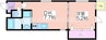 万代東マンション 1LDKの間取り