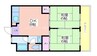 フィアスコート住吉大社 2DKの間取り