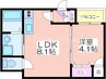 GRANDIR杉本町 1LDKの間取り