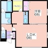 アミティエ帝塚山 1LDKの間取り