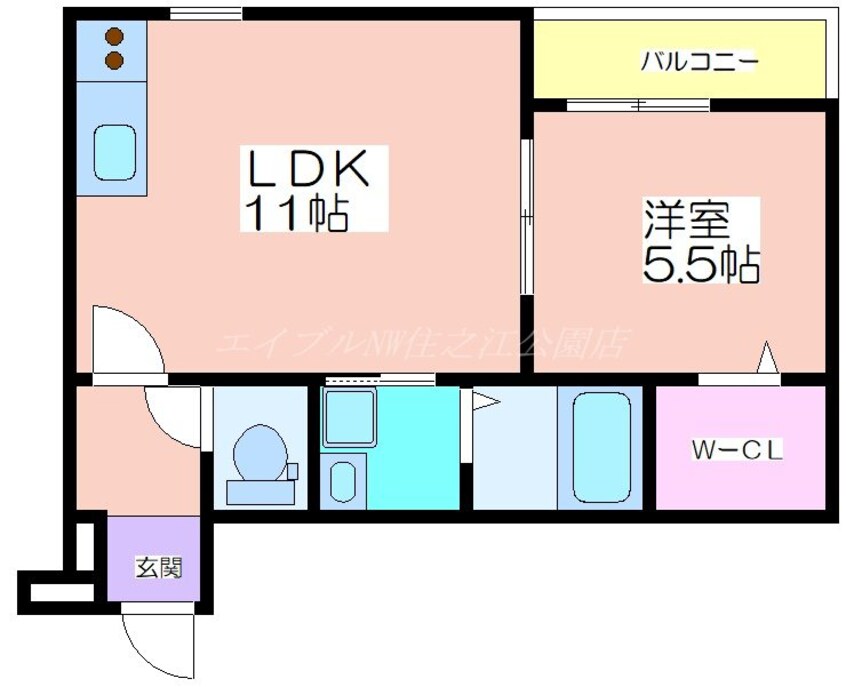 間取図 フジパレス住吉遠里小野Ⅲ番館