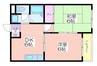 センチュリー浜口 2DKの間取り