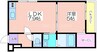 フジパレス沢ノ町駅南 1DKの間取り