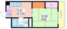 メゾン阪南 1DKの間取り