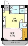 双輪建物第八コーポ 1DKの間取り