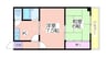 キューブ御崎 2Kの間取り
