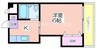 ドリームコート住吉大社 1Kの間取り