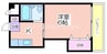 ドリームコート住吉大社 1Kの間取り