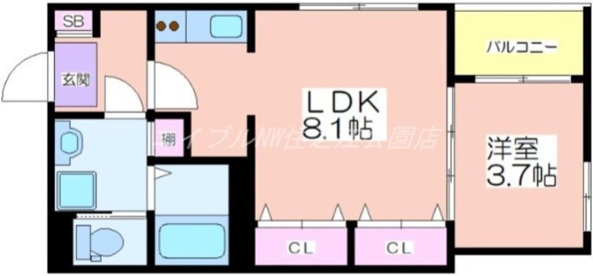 間取図 ハーモニーテラス浜口西Ⅱ