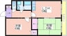 サンライフ上住吉 2LDKの間取り