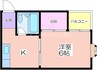 関西ドリームハイツⅡ 1Kの間取り