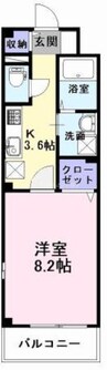 ユーヴェＳⅢ 1Kの間取り