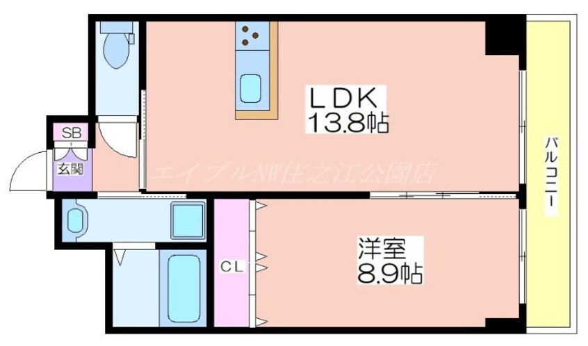 間取図 フランセジュール北加賀屋駅前