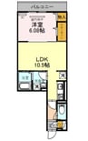 セントラル　ポー　A 1LDKの間取り