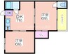 大和川パピレス 2DKの間取り