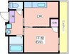 亀井文化住宅 1DKの間取り