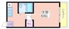 セラ天下茶屋 1Kの間取り