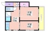 プレスト東加賀屋 2DKの間取り