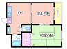 プレアール遠里小野 2DKの間取り