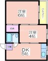 コーポ南住吉 2DKの間取り