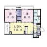 シェール 2LDKの間取り
