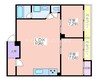 トーカイプラザ壱号館 2LDKの間取り