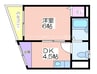 パールハウス千本南 1DKの間取り
