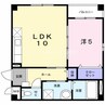 ユーヴェＳⅡ 1LDKの間取り