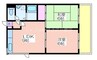 ウイステリア長居西 2LDKの間取り
