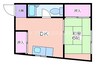 メゾン天下茶屋 1DKの間取り