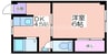 ハイツ楓 1Kの間取り