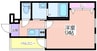 フジパレス長居Ⅲ番館 1Kの間取り