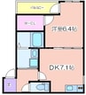 フジパレス住吉長居Ⅴ番館 1DKの間取り