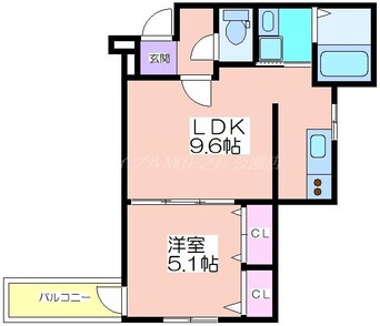 間取図 ラフィーネ聖天坂Ⅶ番館