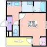 フジパレス山之内Ⅴ番館 1Kの間取り