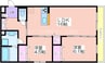 プルミエジュール帝塚山 2LDKの間取り