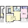 ユーヴェＳ　Ⅵ 1LDKの間取り
