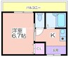 ハイツ聖天坂 1Kの間取り