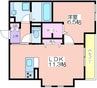 グランエスポワール寿 1LDKの間取り