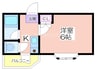 リヴァー住之江A棟 1Kの間取り