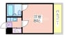 パインハイムⅢ 1Kの間取り