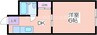 アパートメント住吉Ⅱ 1DKの間取り