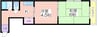 パークサイド長居 2Kの間取り