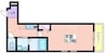 ソレイユ聖天下C 1Kの間取り