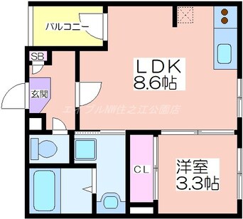 間取図 ハーモニーテラス安立Ⅳ