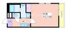 フジパレス北加賀屋Ⅱ番館 1Kの間取り