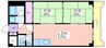 北畠西清川ビル 2LDKの間取り