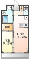 エバーリンク 1LDKの間取り